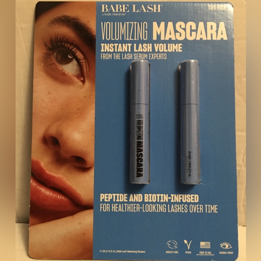 Babe Lash by Babe Original Volumizing Mascara Two Pack Full Size 0.21 oz. New